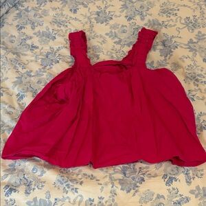 Freshman Bold Red Sleeveless Blouse